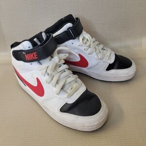 High-Top Sneakers - Nike Court Borough 2 Mid White University Red